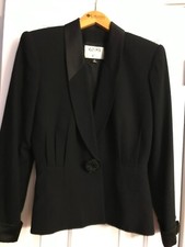 Kasper Evening Lined Wool Black Blazer Jacket, size 4 EUC