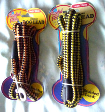 2 Braided deluxe dogleads.From Playful Pets 120cm long BNIB-yellow/black/orange