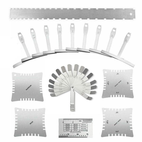 Guitar Neck Notched Straight Edge Rocker Luthier Tools Set Gauges Ruler