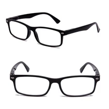 Newbee Fashion Unisex Translucent Simple Style No Logo Clear Lens Glasses Black