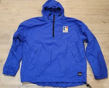 L.L. Bean Jacket Mens Large Regular Windbreaker Blue Hooded