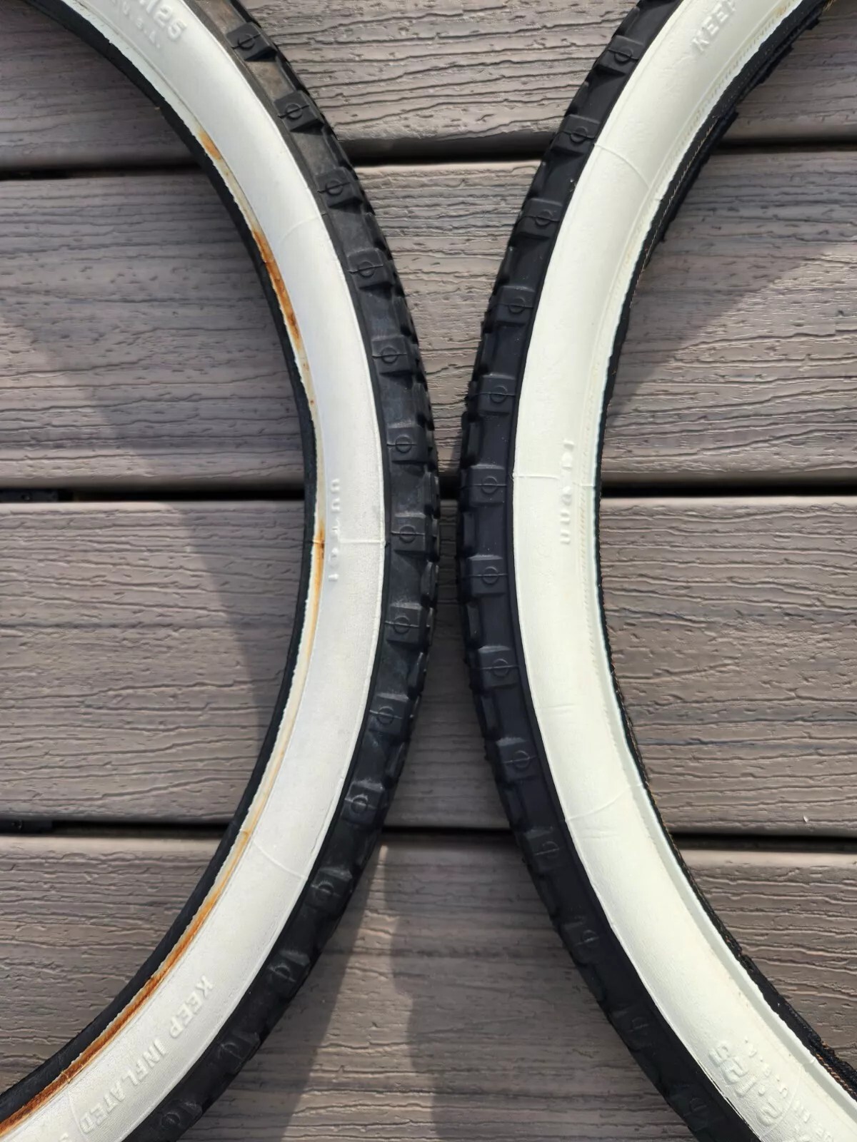 SCHWINN STUDDED BALLOON WHITEWALL TIRE SET CRUISER 5 SPITFIRE BIKE 26 x 2.125 eBay