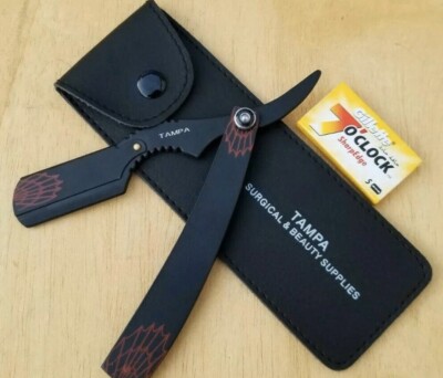 Barber Cut Throat Straight Razor Beard Shaving Knife Stainless Steel + Blades