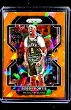 2021 2021-22 Panini Prizm Orange Cracked Ice #87 Bobby Portis Milwaukee Bucks