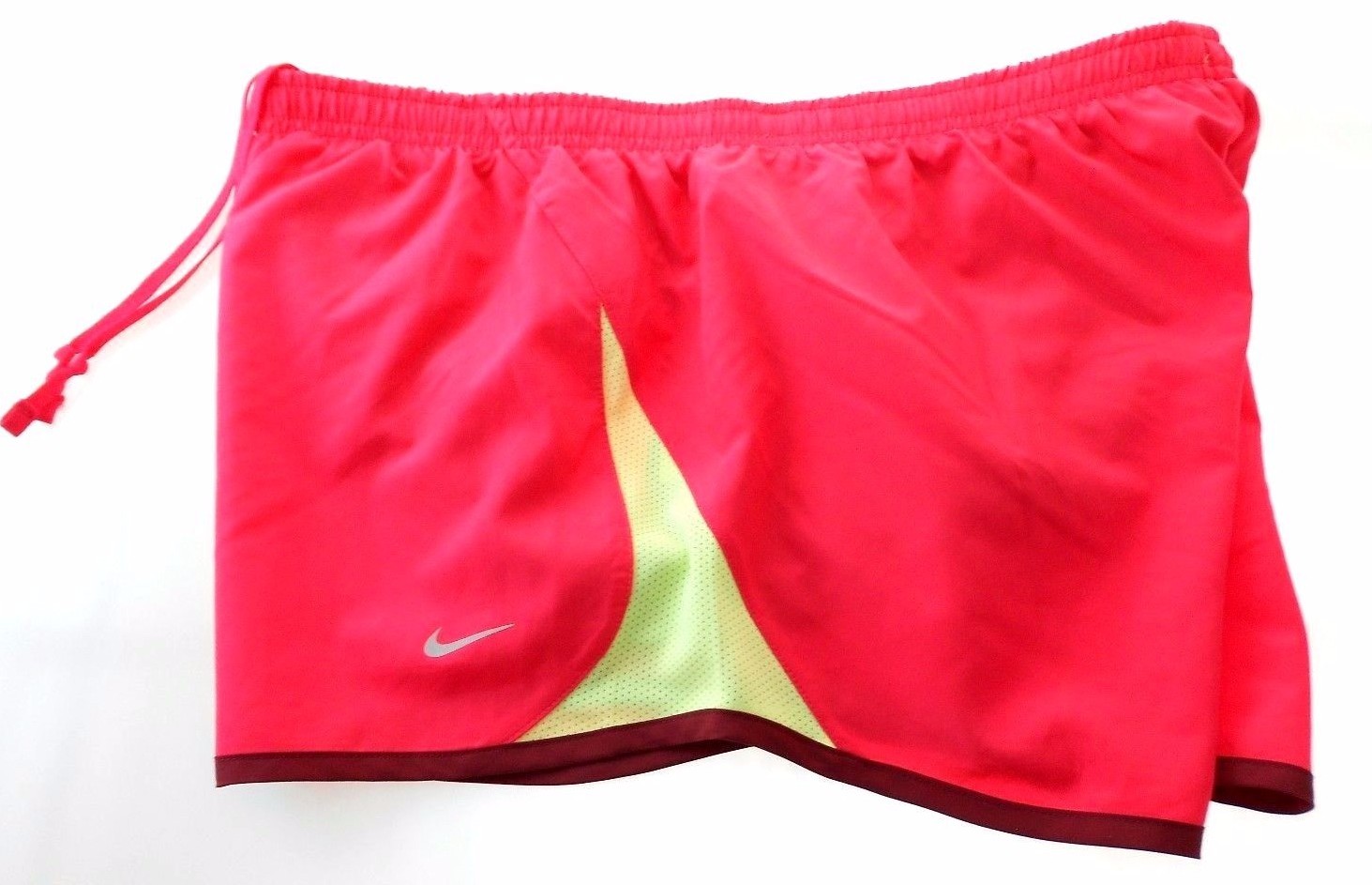 ЖЕНСКИЕ МАЛИНОВЫЕ/ЖЕЛТЫЕ ШОРТЫ ДЛЯ БЕГА NIKE DRI-FIT, РАЗМЕР L