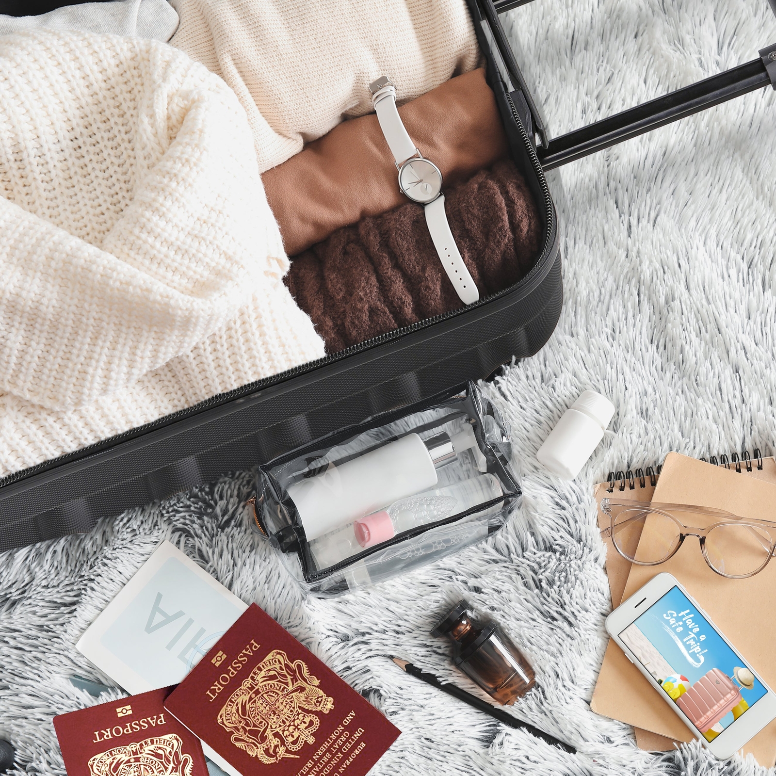 Laptop Compartment Carry On Suitcase Cabin Hand Luggage 56x45x25cm