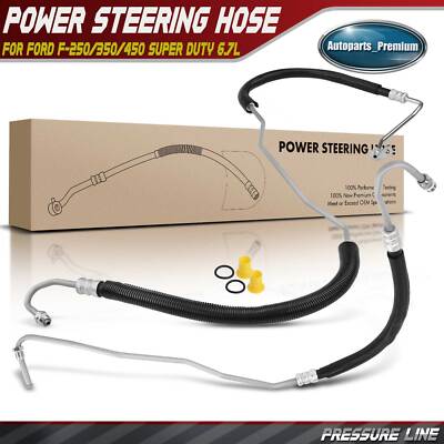 2x Power Steering Pressure Hose for Ford F-250 F-350 F-450 Super Duty 11-16 6.7L