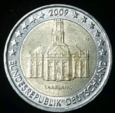 2 Euro Gedenkmünze Deutschland J 2009 Saarland - Bild 1 von 2