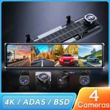 A8 4CH 11.26'' Rearview Mirror Dash Cam 4K Front,Rear and Side FHD 3 1080P