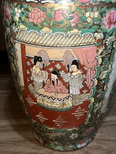 LARGE Antique Chinese Canton Famille Rose Medallion Porcelain Vase STUNNING - Picture 6 of 16