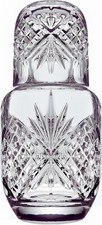Bedside Water Carafe and Glass Set, Nightstand Mouthwash Decanter With Cup, 17.8