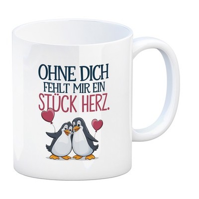 Pinguine Ohne dich fehlt ein Stück Herz Kaffeebecher