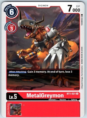 MetalGreymon - BT1-021 Uncommon Release Special Booster 1.0 Normal BT1-021 U NM