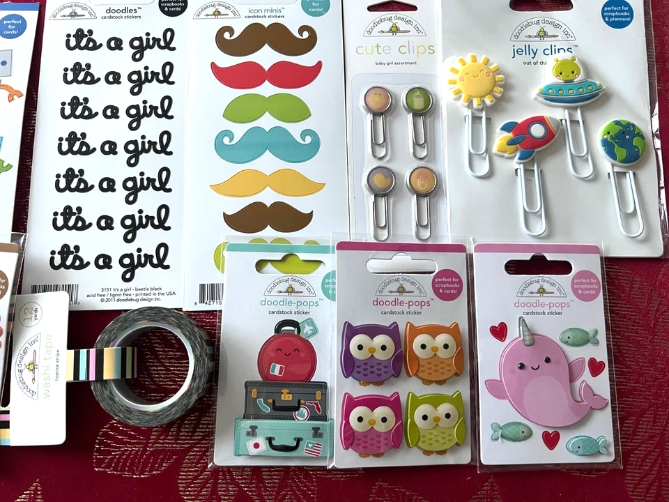#676 - DOODLEBUG LOT STICKERS EMBELLISHMENTS WASHI TAPE DOODLE-POPS & MORE - Image 4 of 4