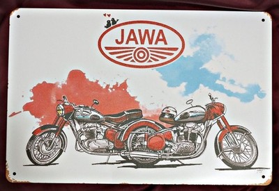 Blechschild alte Jawa 500 OHC Motorrad Werbung