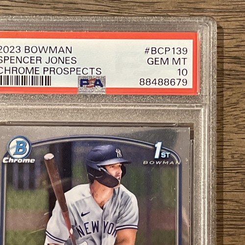 PSA 10 SPENCER JONES 1st 2023 Bowman Chrome Prospects NY YANKEES RC GEM MINT - Picture 2 of 3
