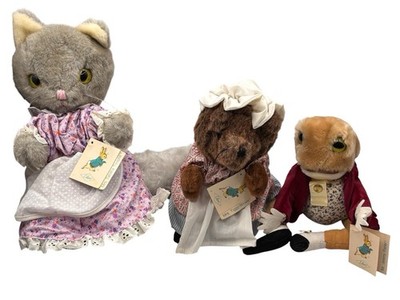 Vtg 1982 Eden Beatrix Potter Plush Lot of 3 NWT