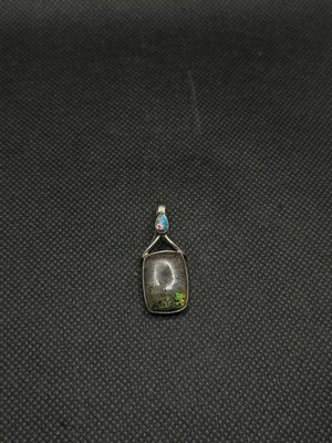 Black Opal Intense Intuition & Fire Opal Passion Sterling Silver Pendant