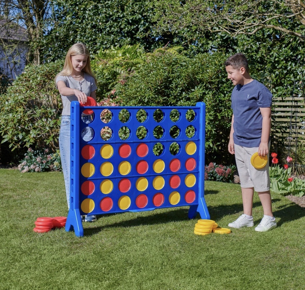Giant Connect 4 Four in A Row Game Set 117x110cm 4 to Score Garden Game ...