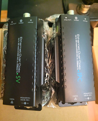 Ethernet Over Coax IPC Ethernet Extender Pair RJ-45 Coax Up to 300m Black