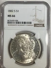 1882 s     MORGAN DOLLAR  NGC GEM BU  MS 66 PRISTINE