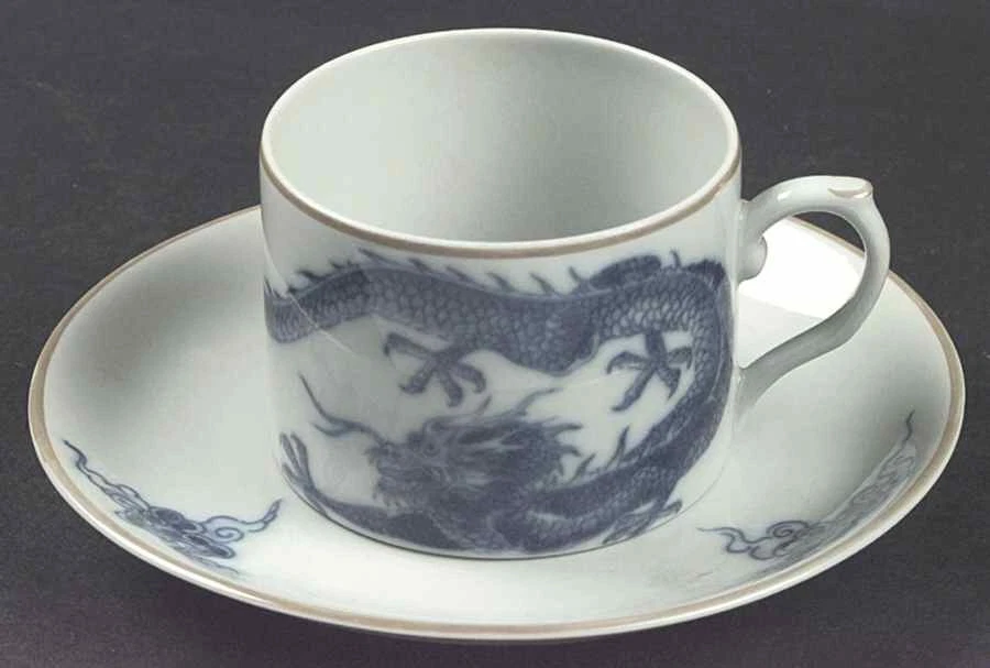 Mottahedeh Blue Dragon Cup & Saucer - Thumbnail 2