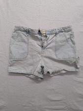 Vintage Light Wash Denim High-Rise Midi Shorts Women s