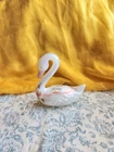 Vintage Iridescent FENTON GLASS Swan Figurine, Mid Century Modern American Decor