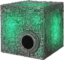 Borg Cube Bluetooth Speaker with Green Illumination, Sound Effects & Borg Quotes