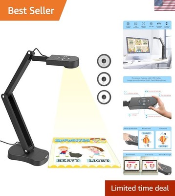 Portable 8MP Document Camera with Image Inversion for Educational Use