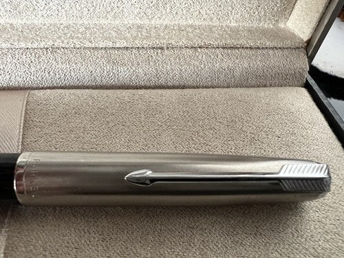 Parker 51 Crayon Mécanique Bijou Noir Chrome Conique Crayon Vintage - Photo 4 sur 9