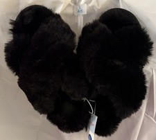 Girls Faux Fur Fuzzy Soft Slippers Size L 4/5