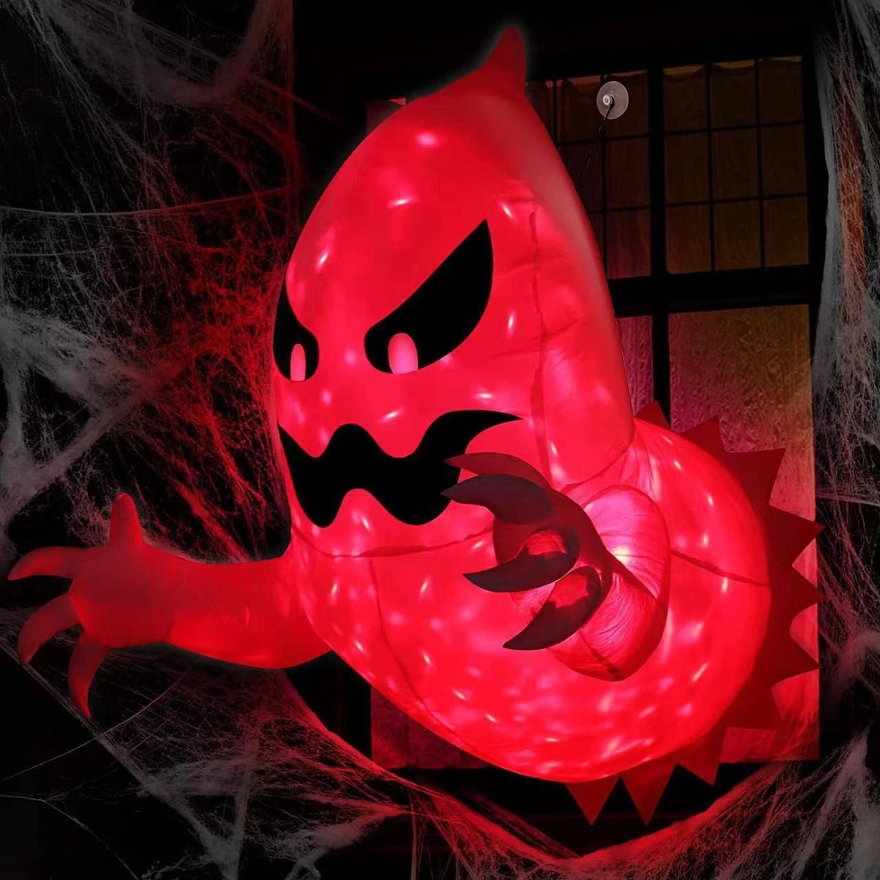 4.6FT Halloween Inflatable Window Ghost with Build-in LED for Outdoor Yard Decor