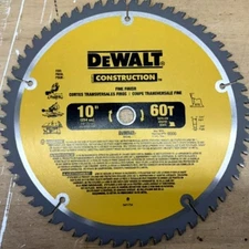 10" 60-Tooth DEWALT Construction Fine Finish Table Saw Blade DWA7774 (Used)