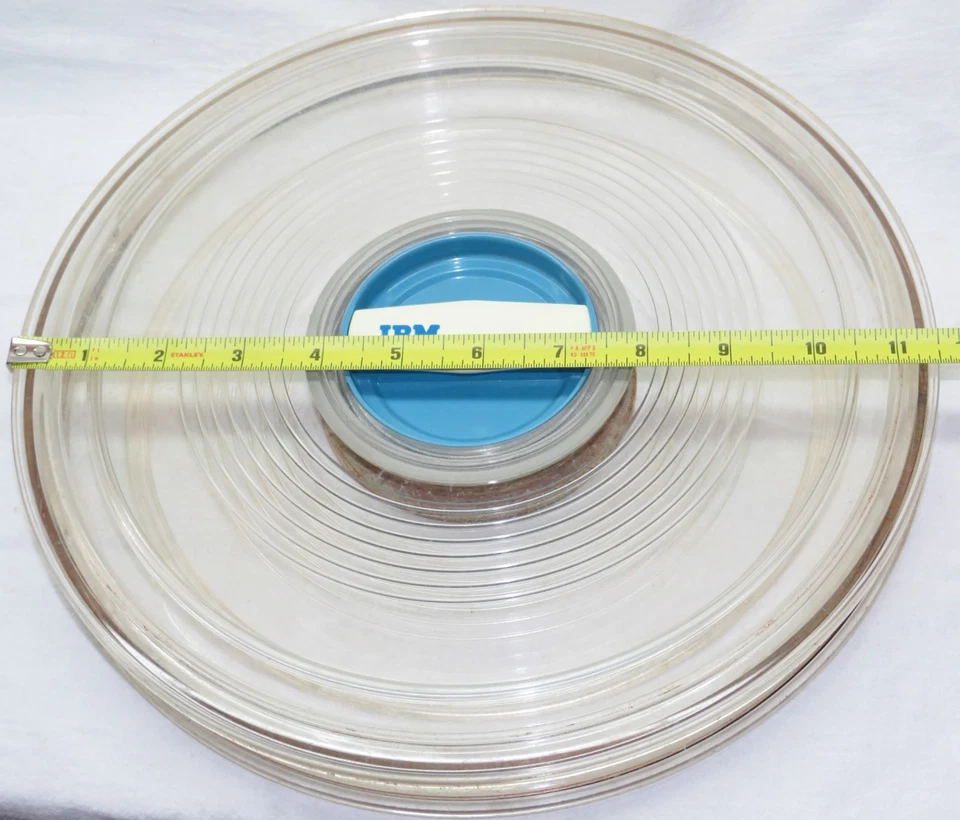 IBM Clear Plastic Spool Case 11 1/2" X 3/4" Magnetic Data Reel Computer Tape Art - Image 4 of 4