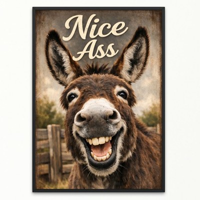 Schöner Arsch Esel Wanddruck Kunst Poster lustig Einweihung Geschenk Wohndeko