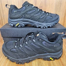 MERRELL Men's Moab 3 Smooth GTX Outdoors Shoes ~ Black ~ Various Sizes
