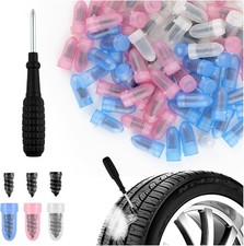100 Pcs Tire Repair Screws Kit With Screwdriver, 3 Sizes Rubber Plugs Flat Tires