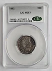 1892 Barber Silver Quarter CAC Certified MS63 With Toning
