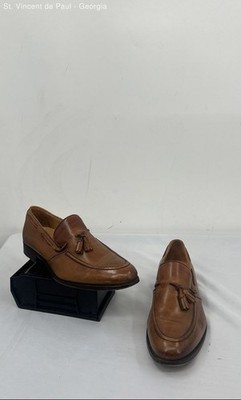 Leonardo Shoes Firenze Handmade Italian Brown All Leather Loafer Shoe Men 9.5