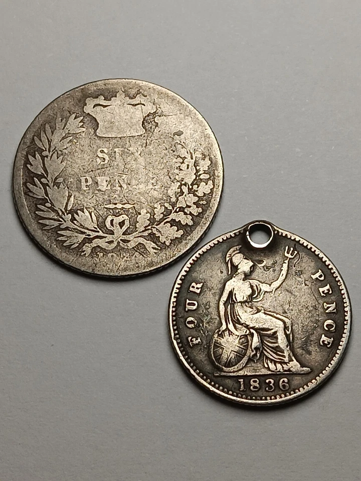 1834? Great Britain William IV Silver Six Pence & 1836 Four Pence (2 Coins) - Image 2 of 4