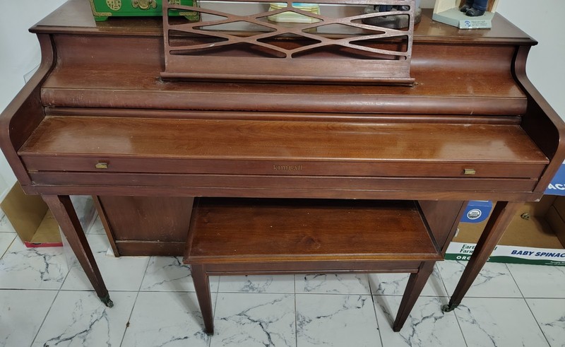 Brown Kimball Piano Standard Model Used Piano With Bench