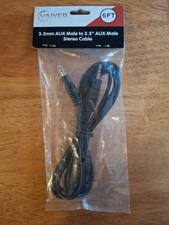 6 feet AUX Audio Cable 3.5mm 3.5 MM Stereo Male to Male MM Plug 6FT Black New