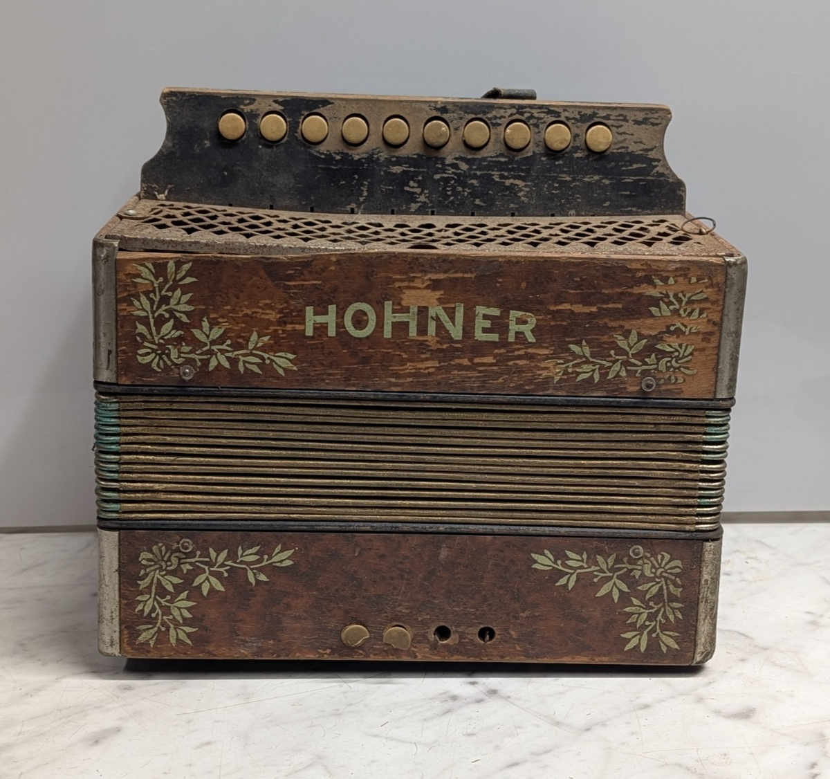 Vintage German Hohner 1040 Steel Reeds Melodeon Accordion Button