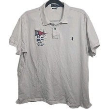 Polo Ralph Lauren Mens White P.R.L. Yacht Club Custom Fit Polo Shirt XXL