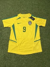 Nike Brazil Ronaldo 9 Jersey 2002 World Cup Home Retro New with Tags