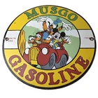 Vintage Musgo Gasoline Sign - Disney Gas Pump Service Porcelain Sign