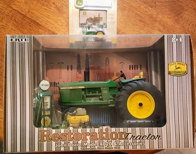 John Deere 4020 Restoration Tractor w/ Accessories Die-Cast Metal ERTL Set
