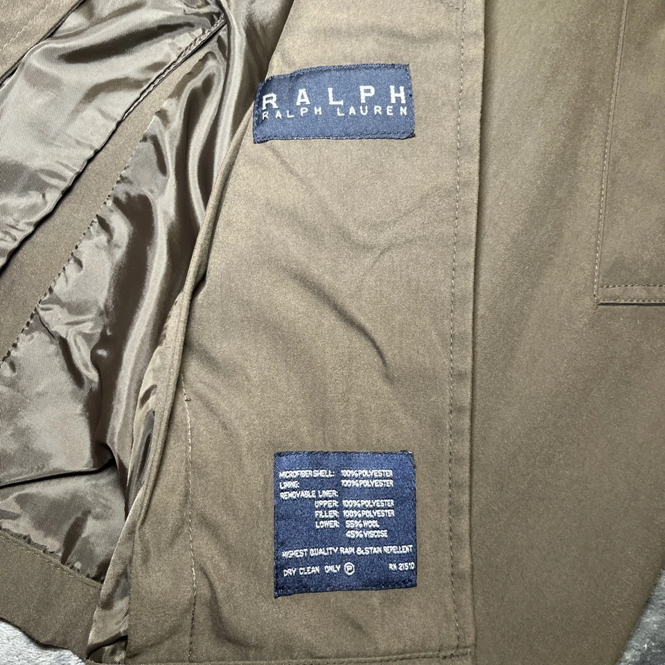 De Colección Ralph Lauren Trench Coat Etiqueta Negra Para Hombre Mediano Marrón Elegante Chaqueta de Lluvia Foto 4 de 4