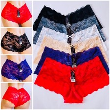 3/6 Pack Women Boxer Boy Shorts Lace Boyshorts Panties Lingerie Underwear 2X-4X
